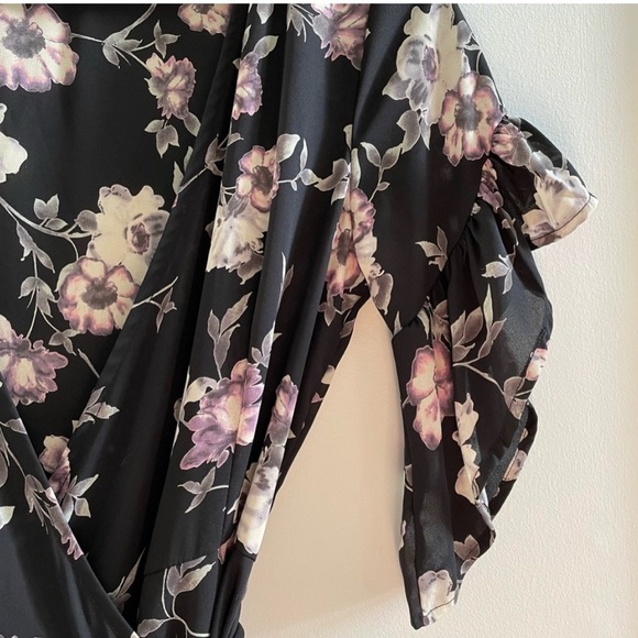 Floral Ruffle Mini Wrap Dress - Picture 8 of 9